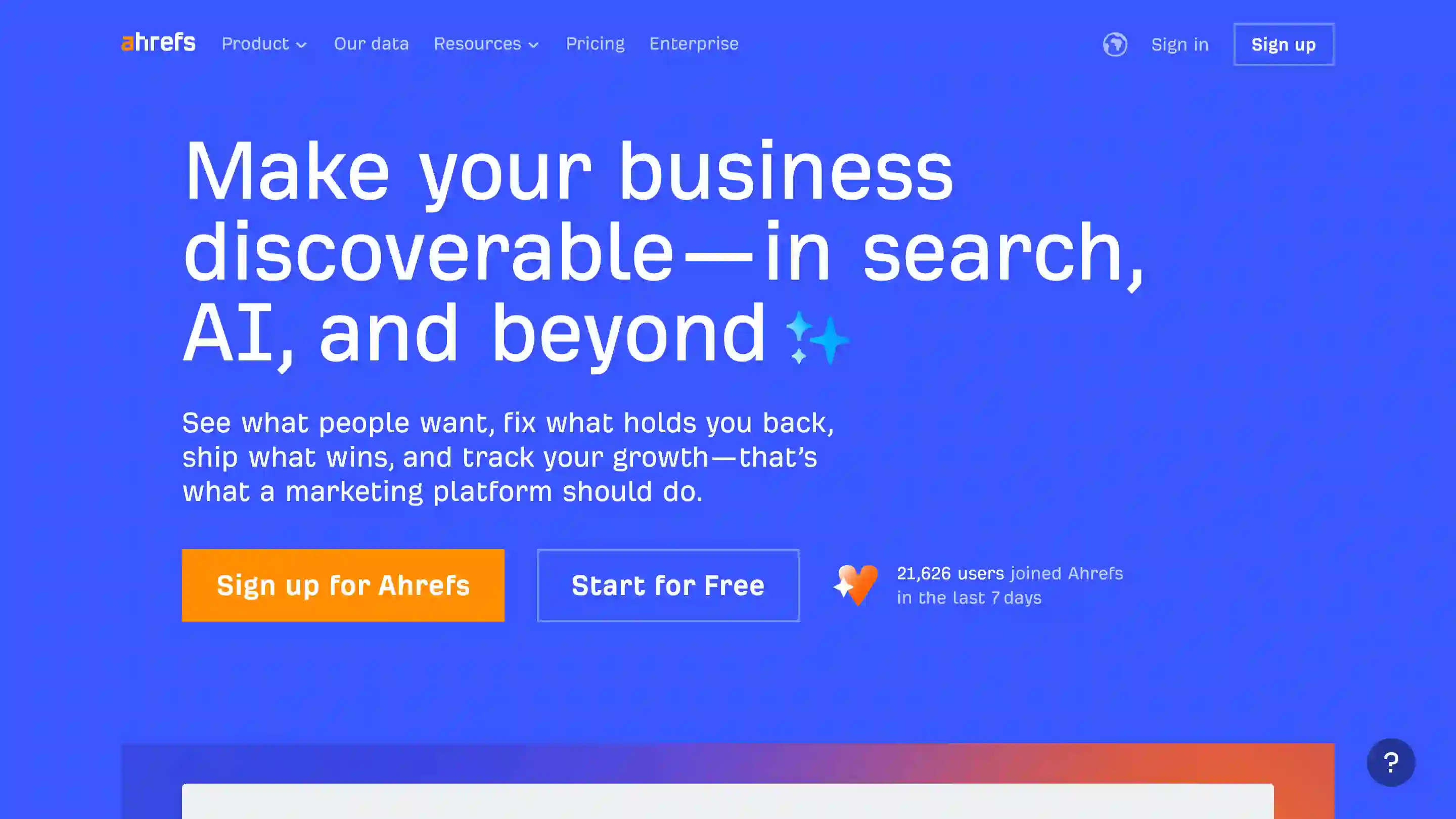 Скриншот интерфейса Ahrefs