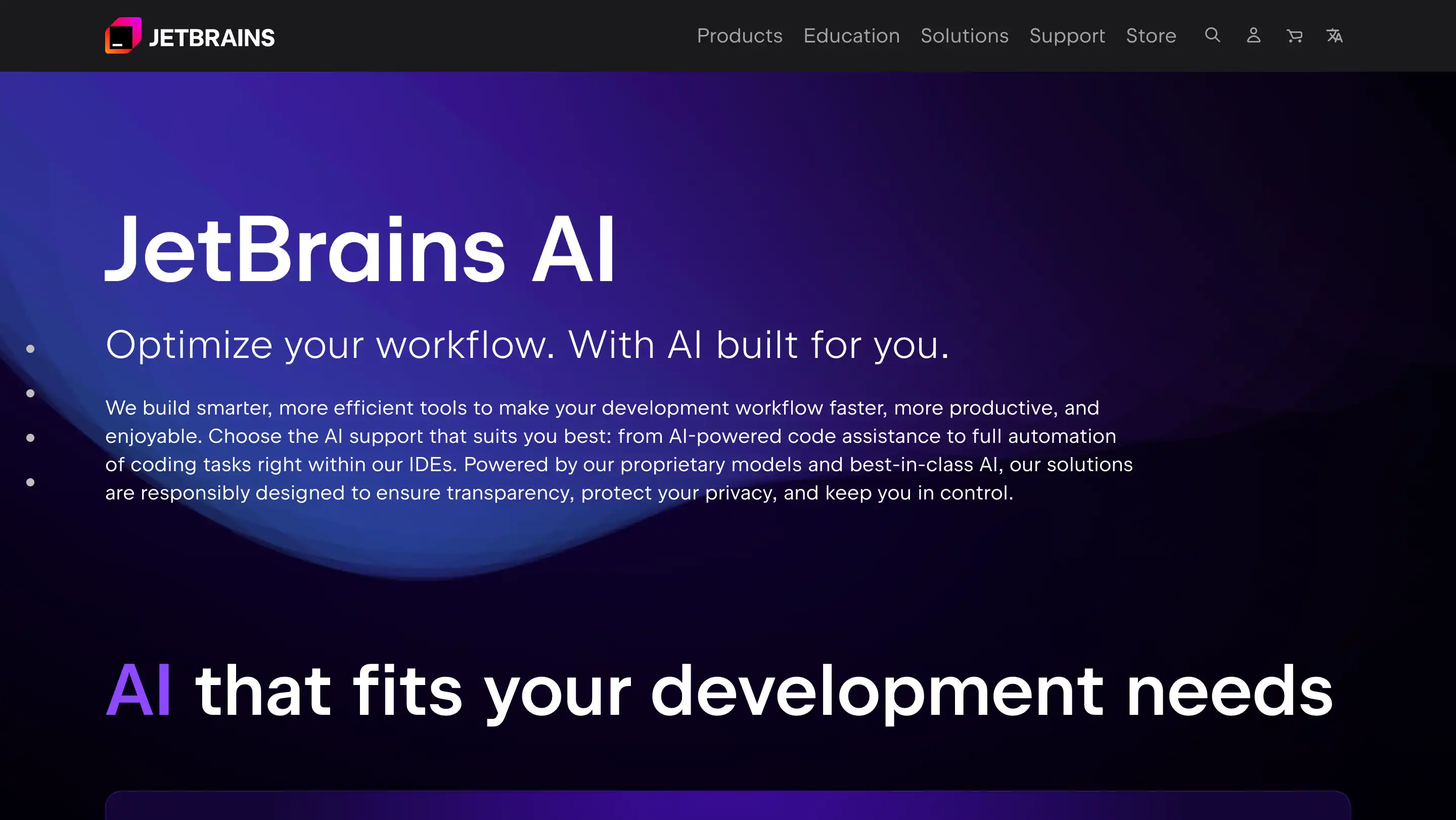 Скриншот интерфейса JetBrains AI